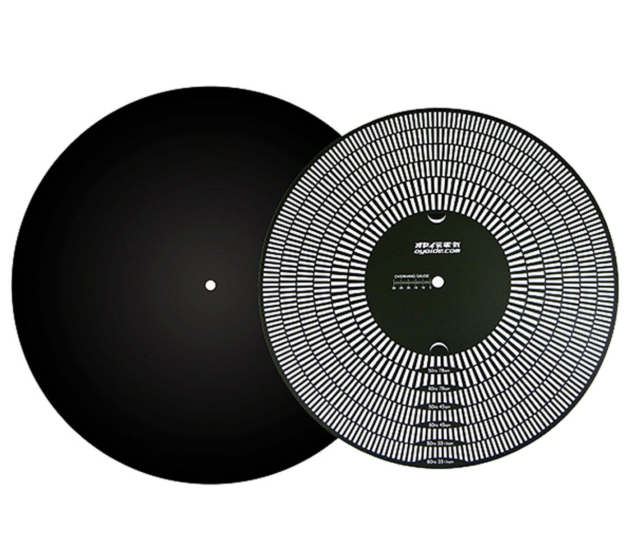 Oyaide BR-ONE 1mm thick butyl rubber turntable mat w/ stroboscope and overhung gauge